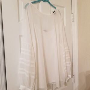 City Chic Sheer Long Sleeve Blouse Sz 18